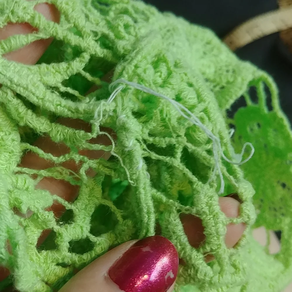 Bongo Women's Lime Green Crochet Crop Top Size M - Picture 8 of 8